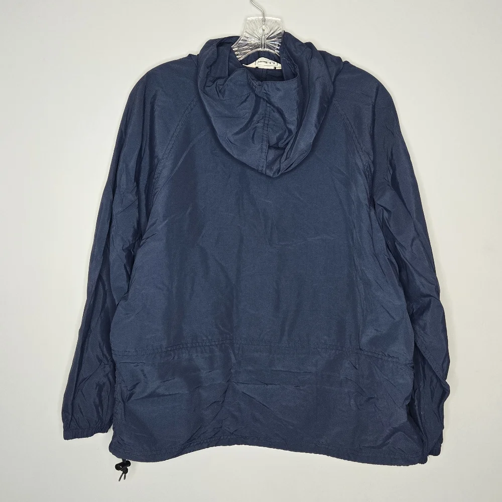 Vintage LL Bean Anorak Pullover Hooded Blue Jacket Rain Coat Windbreaker SMALL - Picture 8 of 9